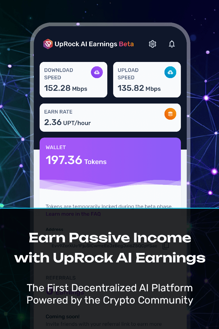 UpRock AI Earnings App Screenshot